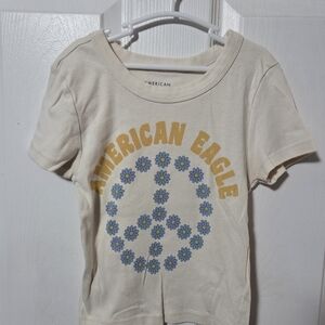 American Eagle Outfitters Cream T-Shirt